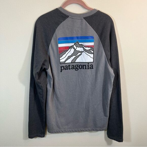 Patagonia Men’s Gray Logo Organic Cotton Crewneck Sweatshirt Medium - Picture 11 of 14